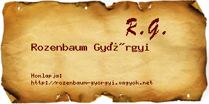 Rozenbaum Györgyi névjegykártya